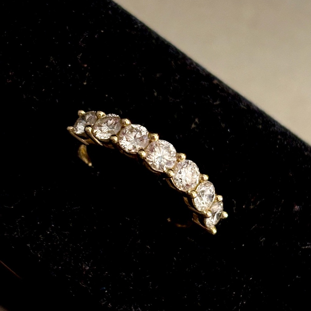14k Gold 7 Diamond Half-Eternity Band - Women's 14k Gold And Diamond Ring